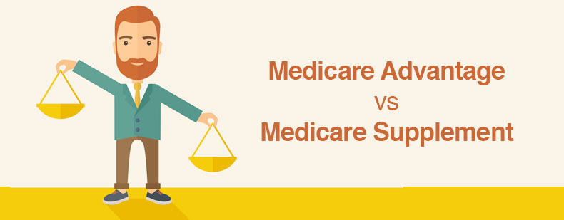 A person holding a scale in front of medicare assistance and medicare supplement.