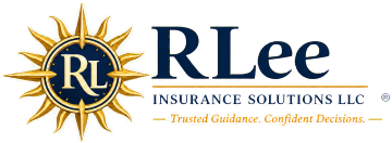 RLee Insurance Solutions logo with sun emblem
