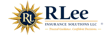 RLee Insurance Solutions logo with sun emblem