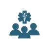 Healthcare team icon with medical symbol